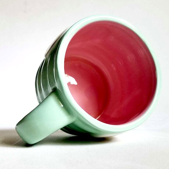 Glory Haus From Our Haus to Yours Green Ribbed Two Hearts Mug - Picture 3 of 4